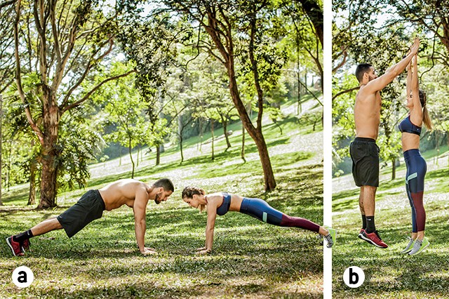 Treino para fazer em casal Treino de 25 minutos para fazer em dupla, acelerar o metabolismo e definir