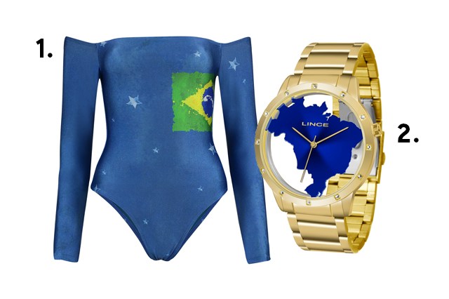 Body para Copa do Mundo e relógio dourado Copa do Mundo: 16 peças e acessórios para usar nos jogos do Brasil