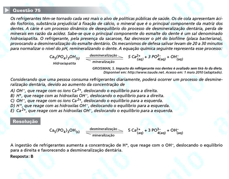 Enem 2011: Questão 75 – Ciências da Natureza (prova azul)
