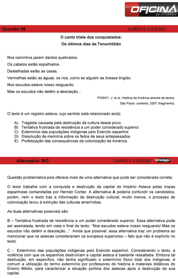 Enem 2013 – Correção da questão 6 – Ciências Humanas