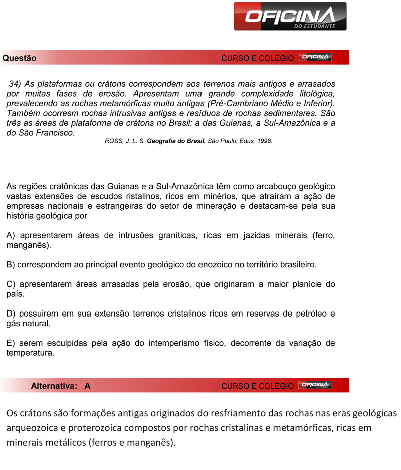 Enem 2012: corre&ccedil;&atilde;o da quest&atilde;o 34