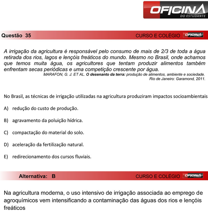 Enem 2012: corre&ccedil;&atilde;o da quest&atilde;o 35