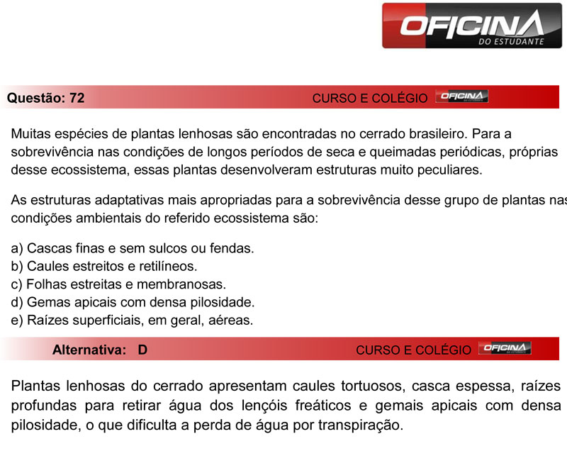 Enem 2012: corre&ccedil;&atilde;o da quest&atilde;o 72