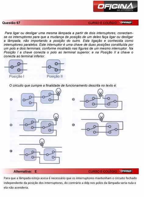 Enem 2012: corre&ccedil;&atilde;o da quest&atilde;o 67