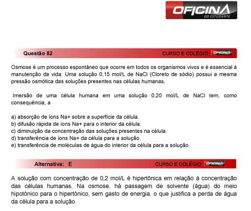 Enem 2012: corre&ccedil;&atilde;o da quest&atilde;o 82