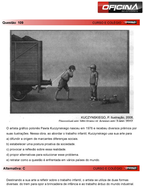 Enem 2013 – Correção da questão 109 – Linguagens e Códigos