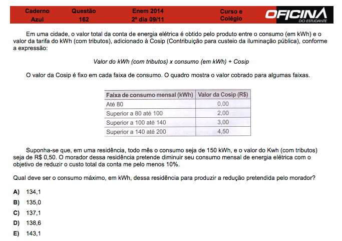 Enem 2014: correção da questão 162