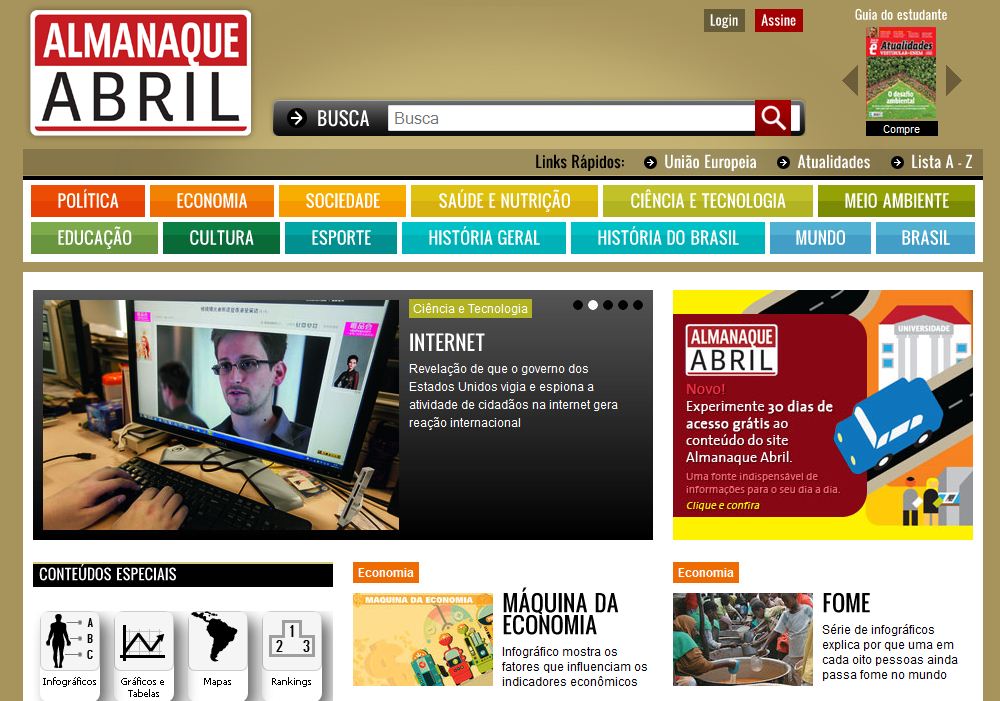 Site do Almanaque Abril traz infográfico que explica a macroeconomia