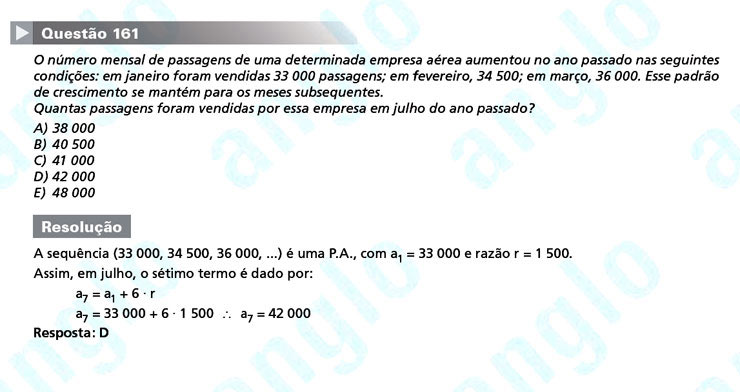 Enem 2011: Quest&atilde;o 161 &ndash; Matem&aacute;tica (prova amarela)