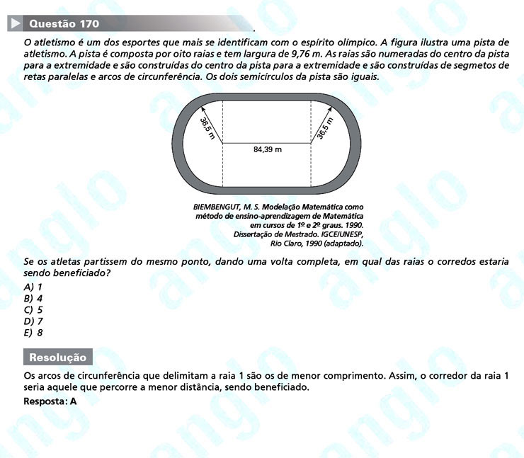 Enem 2011: Quest&atilde;o 170 &ndash; Matem&aacute;tica (prova amarela)