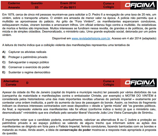 Enem 2014: correção da questão 3
