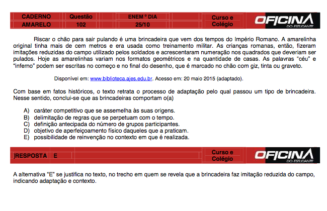 Enem 2015: correção da questão 102