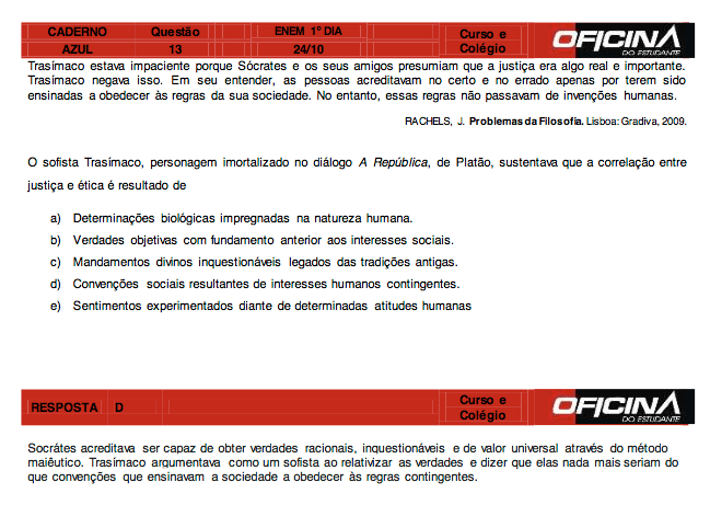 Enem 2015: correção da questão 13