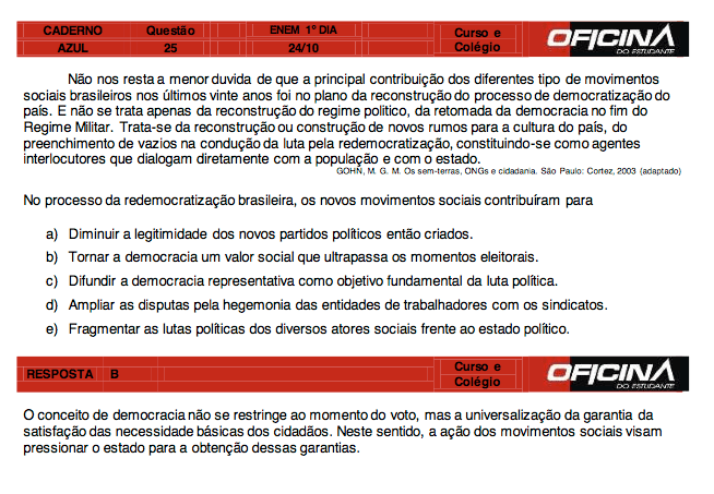 Enem 2015: correção da questão 25