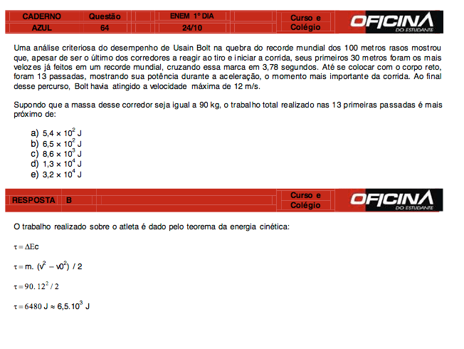 Enem 2015: correção da questão 64