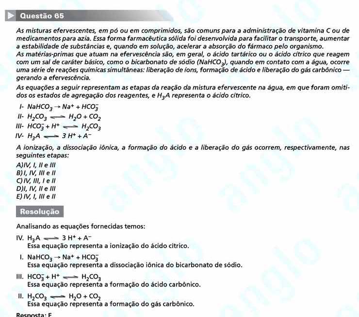 Enem 2010: Questão 65 -Ciências da Natureza (prova azul)