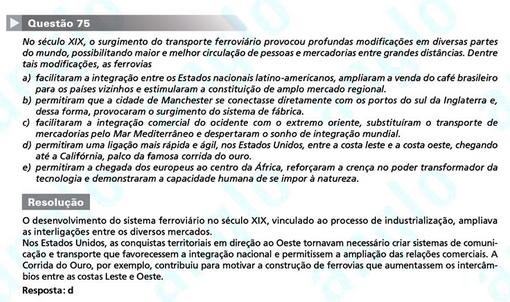 Primeira fase Fuvest 2012: questão 75 (prova V)