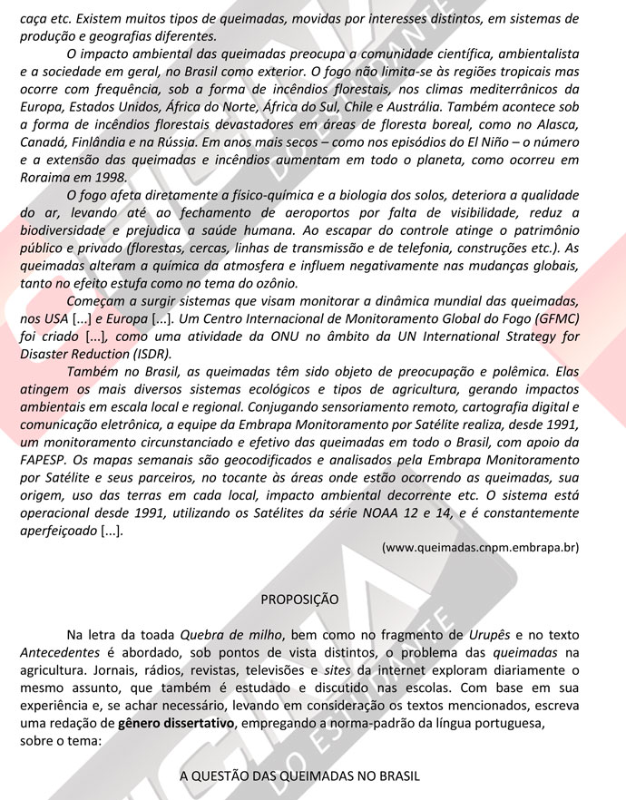 Unesp 2012/2 – segunda fase: redação