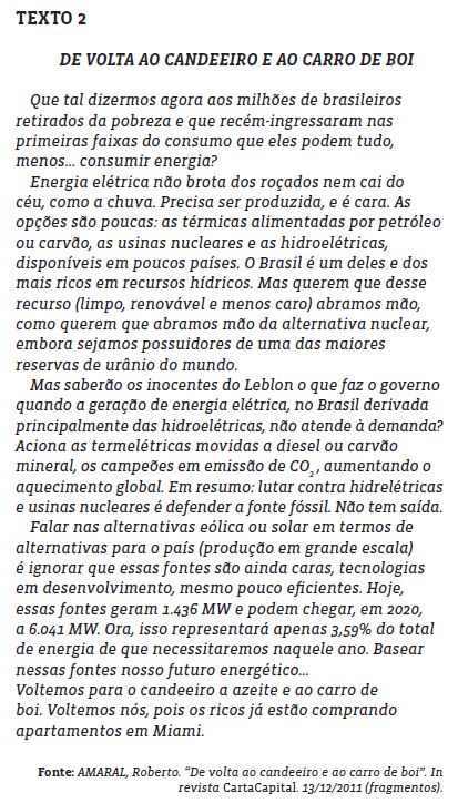 Nova proposta de redação: Energia e Sustentabilidade