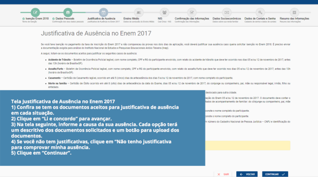 Passo a passo para solicitar isenção de taxa de inscrição do Enem 2019