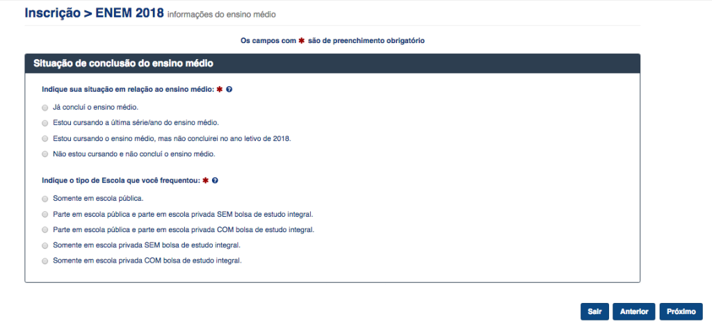 Passo a passo para fazer a inscrição do Enem 2018
