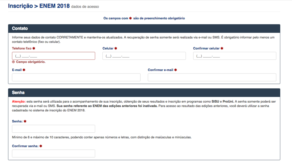 Passo a passo para fazer a inscrição do Enem 2018